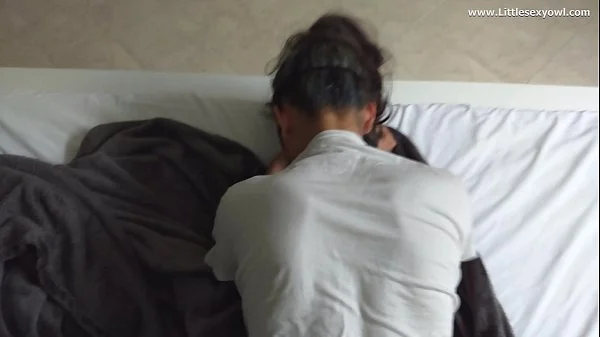 My stepsister loves to suck my cock and ride it while watching telvision  interracial 4k HD littlesexyowl creampie