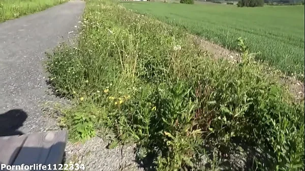Almost got caught while fingering naive teens creamy pussy on public park bench