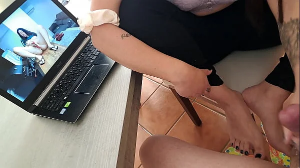 Busy step sister helps her brother his erection
