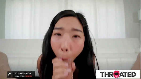 Throated - Asian Babe Loves To Take A Big Cock In Her Mouth