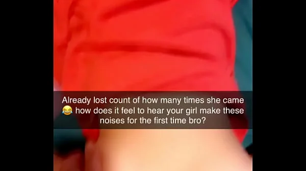 Rough Cuckhold Snapchat sent to cuck while his gf cums on cock many times