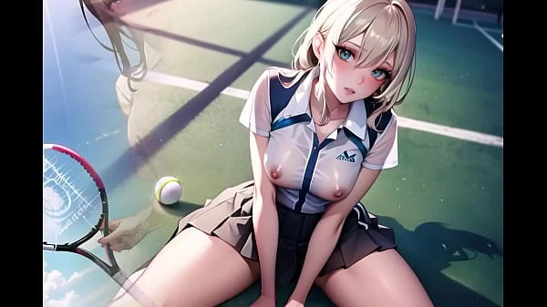 Sexy Young Anime Teens Playing Tennis With Transparent Cloth (with pussy masturbation ASMR sound!) Uncensored Hentai