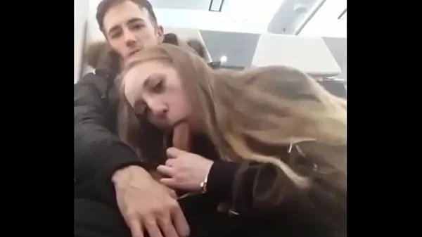 public, blowjob, blonde