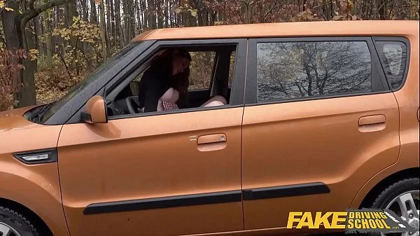 Fake Driving School Hot British Redhead Lenina Crowne Sex in a Car