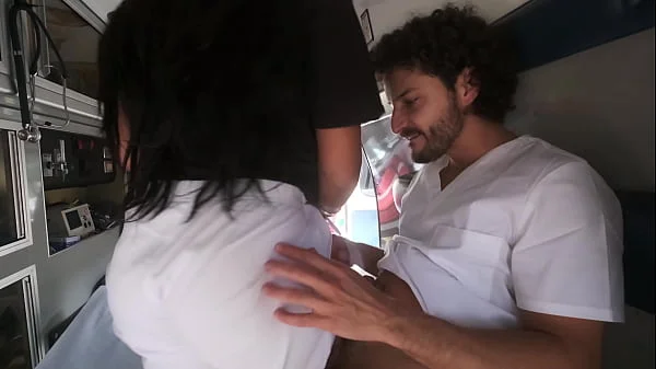 My hot Latina EMT boss convinced me to fuck her in the ambulance