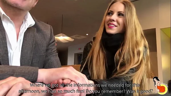 Cheeky Rebecca Volpetti is offered to 2 men by her older husband