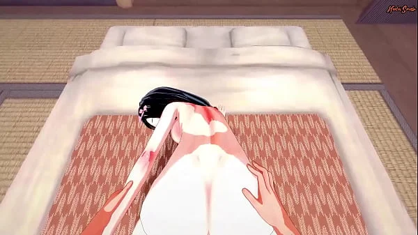 POV fucking Nezuko Kamado on the floor and cumming in her tight pussy - Demon Slayer Hentai