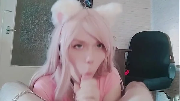 Pet The Catgirl and fed her with Cum