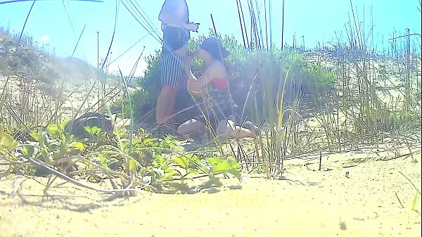 Please, lay down in the sand, i'm horny, my pussy soaking wet and i want to swallow all your cum